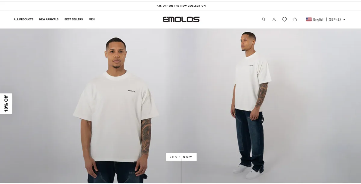 Emolos Shopify store screenshot