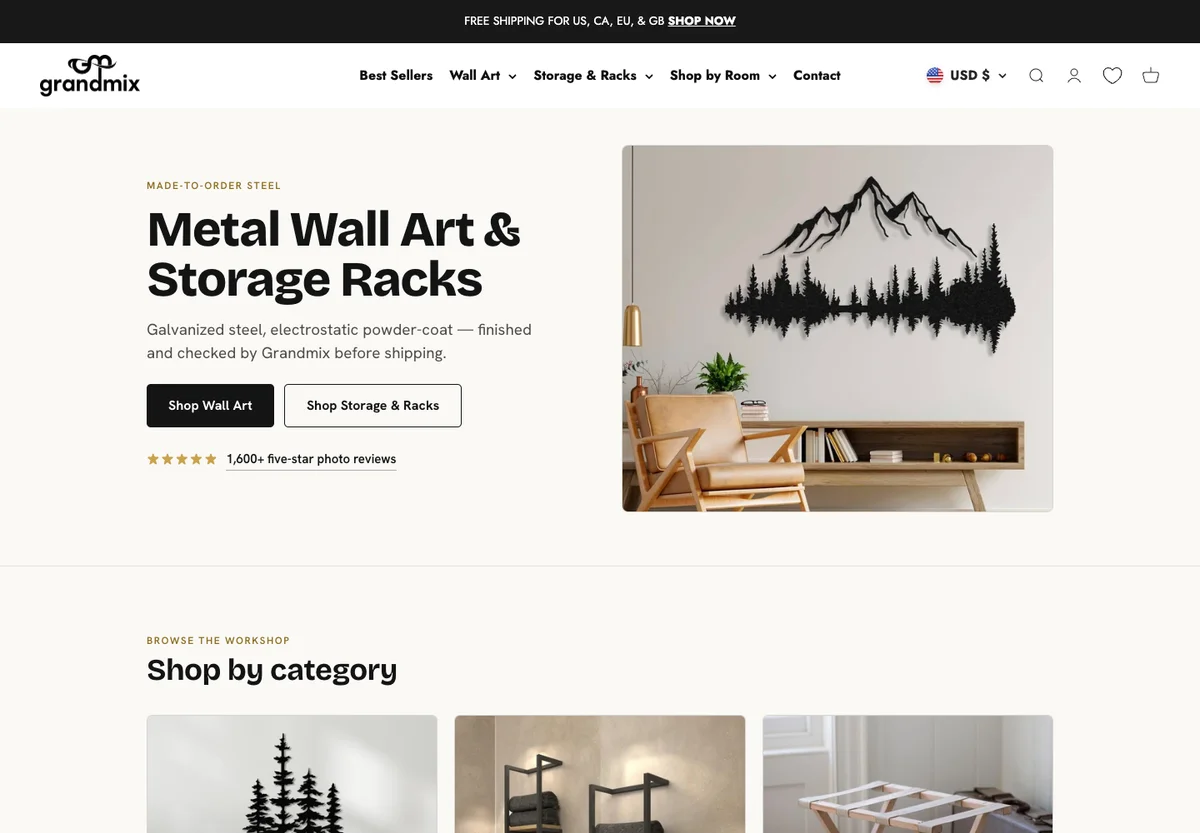 Grandmix Shopify store screenshot